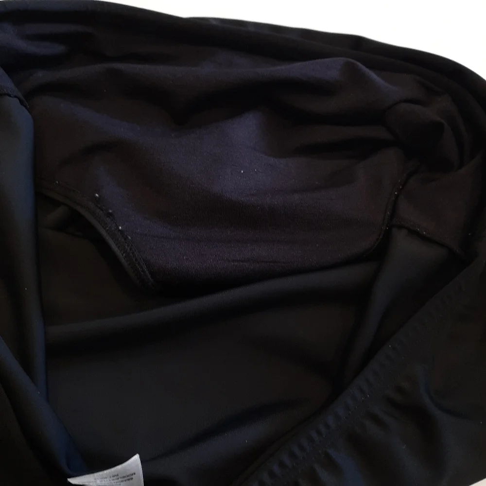 LIZ CLAIBORNE Swim Skirt Solid Black Plus Size w Tummy Control Panel